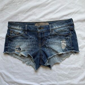 GUESS Women's Blue Distressed Jean shorts